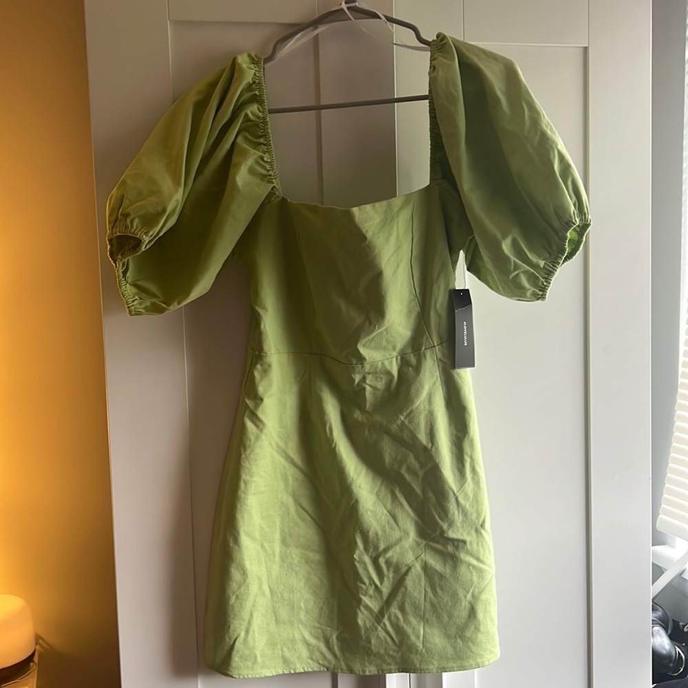 Lulus Green Mini Dress - LINEN fully lined *Never Worn Tags Attached*